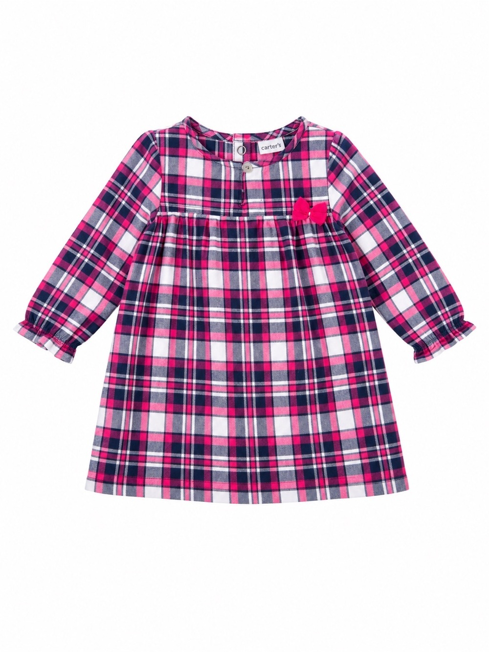 Carter’s Pink and Navy Plaid Long Sleeve Dress